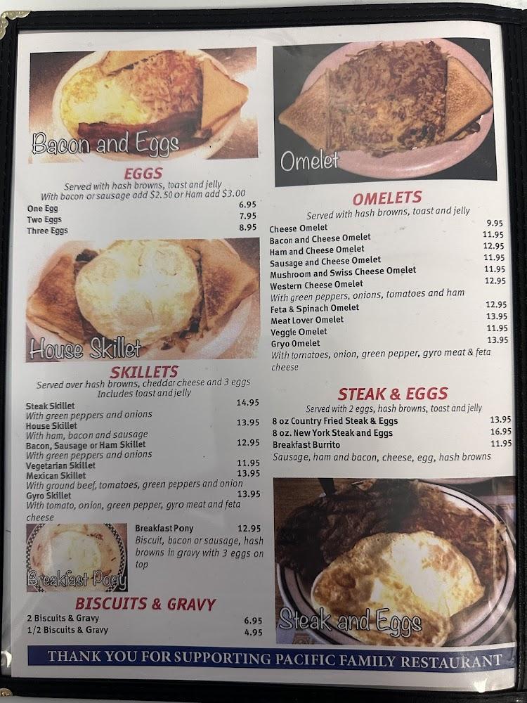 Pacific Family Restaurant Menu image 1