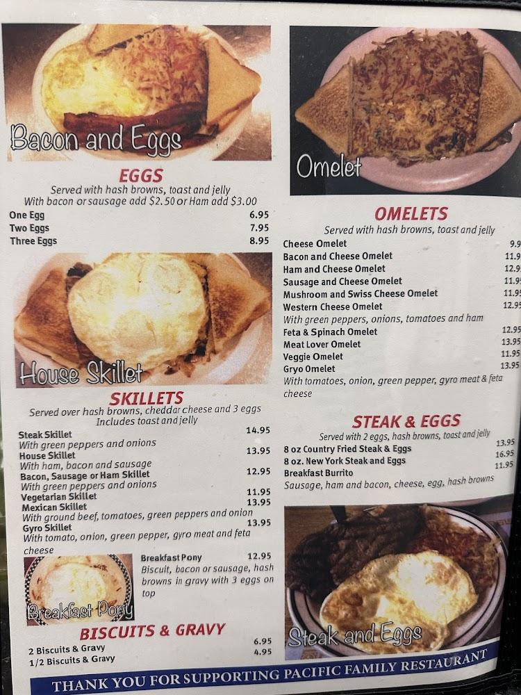 Pacific Family Restaurant Menu image 3
